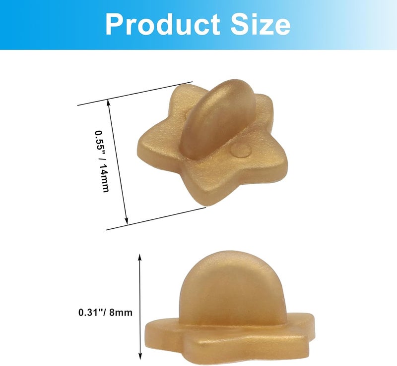 Coufce 100 Pack Star Shape Rubber Pin Backs, Lapel Pin Backing Locking Pin Keepers, Brooch Holder for Uniform Badge Hat Tie（Gold） - Image 5